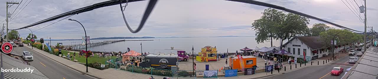 White Rock City Coast & Semiahmoo Bay , USA Mainland View  Live Cam - White Rock, Metro Vancouver, British Columbia, Canada