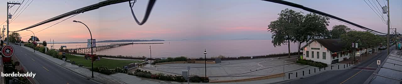 White Rock City Coast & Semiahmoo Bay , USA Mainland View  Live Cam - White Rock, Metro Vancouver, British Columbia, Canada