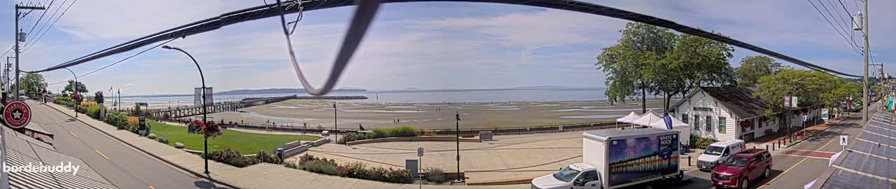 White Rock City Coast & Semiahmoo Bay , USA Mainland View  Live Cam - White Rock, Metro Vancouver, British Columbia, Canada