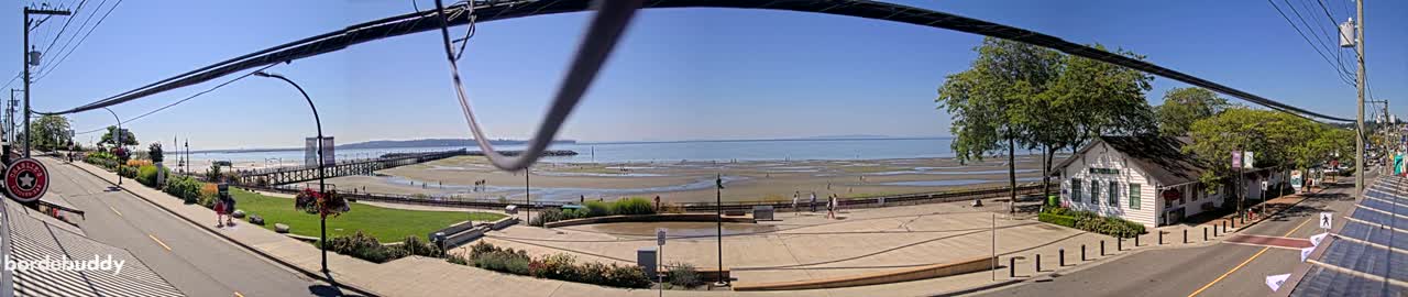 White Rock City Coast & Semiahmoo Bay , USA Mainland View  Live Cam - White Rock, Metro Vancouver, British Columbia, Canada