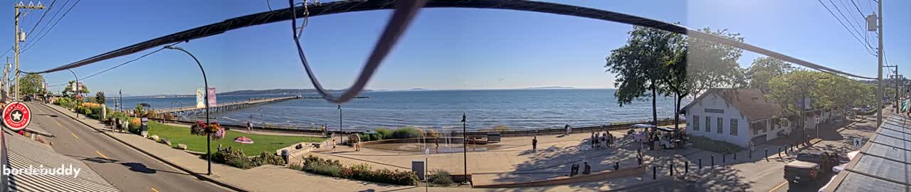 White Rock City Coast & Semiahmoo Bay , USA Mainland View  Live Cam - White Rock, Metro Vancouver, British Columbia, Canada