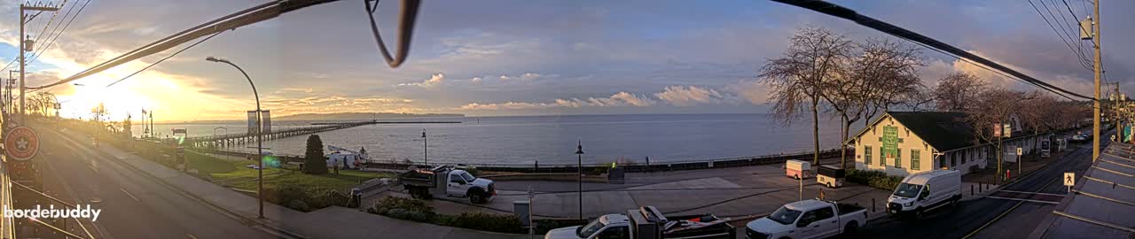 White Rock City Coast & Semiahmoo Bay , USA Mainland View  Live Cam - White Rock, Metro Vancouver, British Columbia, Canada