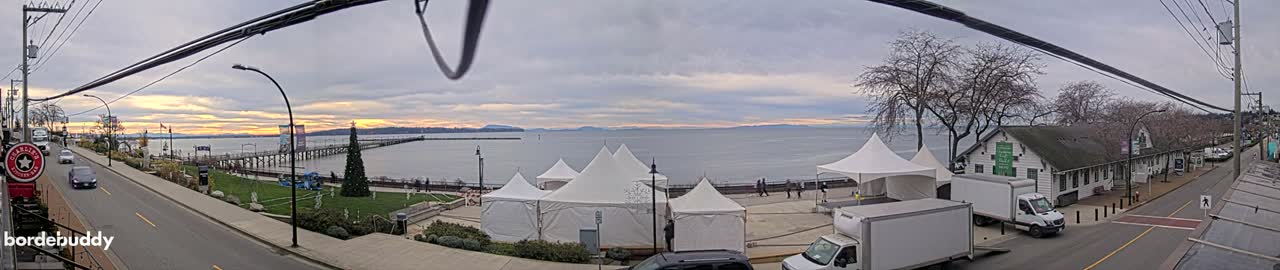 White Rock City Coast & Semiahmoo Bay , USA Mainland View  Live Cam - White Rock, Metro Vancouver, British Columbia, Canada