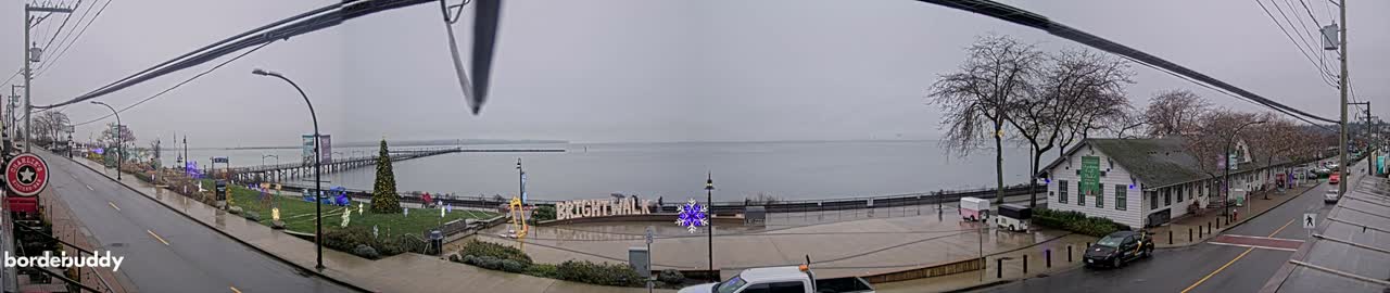 White Rock City Coast & Semiahmoo Bay , USA Mainland View  Live Cam - White Rock, Metro Vancouver, British Columbia, Canada