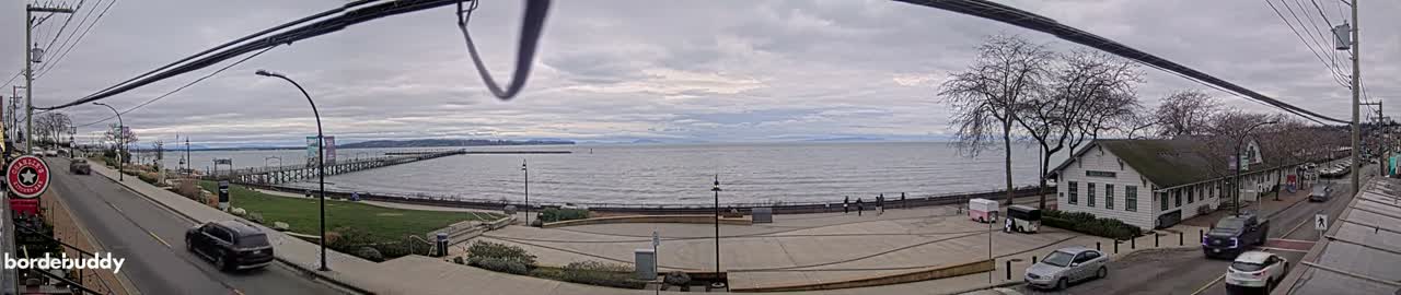 White Rock City Coast & Semiahmoo Bay , USA Mainland View  Live Cam - White Rock, Metro Vancouver, British Columbia, Canada