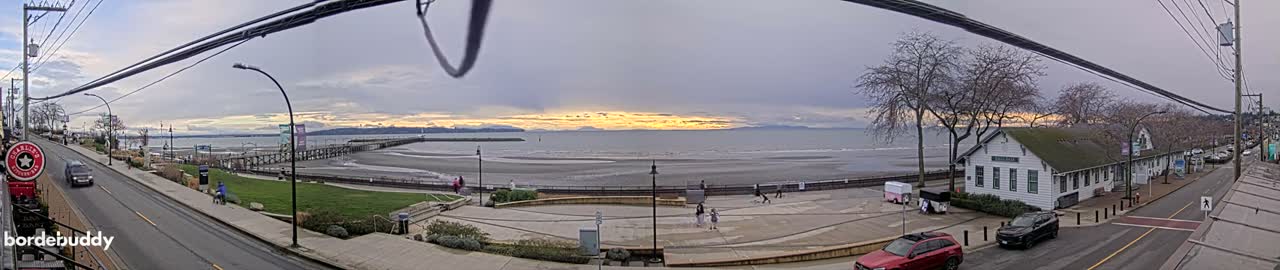 White Rock City Coast & Semiahmoo Bay , USA Mainland View  Live Cam - White Rock, Metro Vancouver, British Columbia, Canada