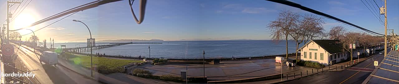 White Rock City Coast & Semiahmoo Bay , USA Mainland View  Live Cam - White Rock, Metro Vancouver, British Columbia, Canada