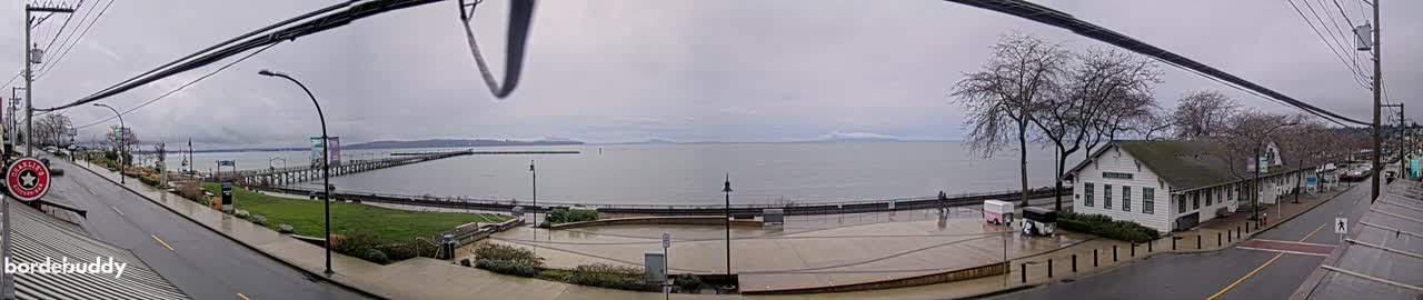 White Rock City Coast & Semiahmoo Bay , USA Mainland View  Live Cam - White Rock, Metro Vancouver, British Columbia, Canada