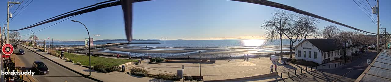 White Rock City Coast & Semiahmoo Bay , USA Mainland View  Live Cam - White Rock, Metro Vancouver, British Columbia, Canada