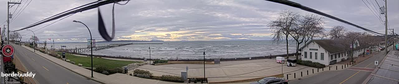 White Rock City Coast & Semiahmoo Bay , USA Mainland View  Live Cam - White Rock, Metro Vancouver, British Columbia, Canada