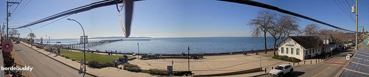 White Rock City Coast & Semiahmoo Bay , USA Mainland View  Live Cam - White Rock, Metro Vancouver, British Columbia, Canada