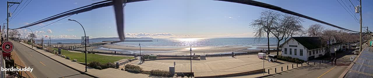 White Rock City Coast & Semiahmoo Bay , USA Mainland View  Live Cam - White Rock, Metro Vancouver, British Columbia, Canada