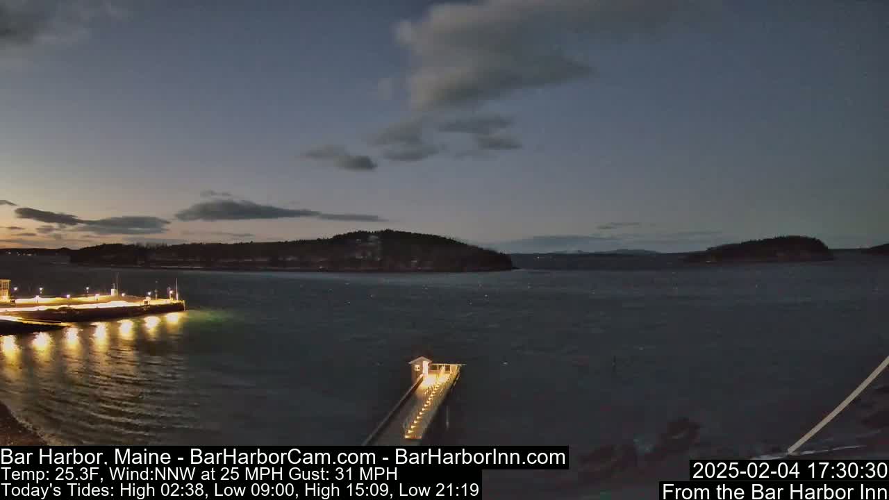 Bar Harbor North View Live Cam - Maine, USA