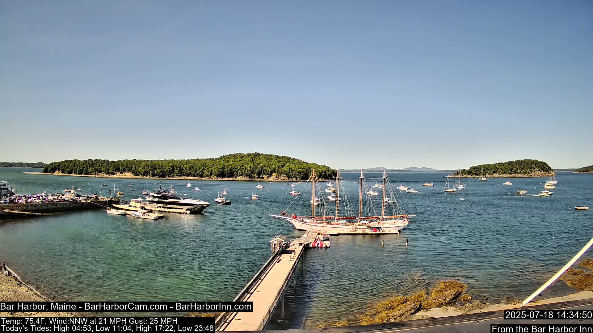 Bar Harbor North View Live Cam - Maine, USA