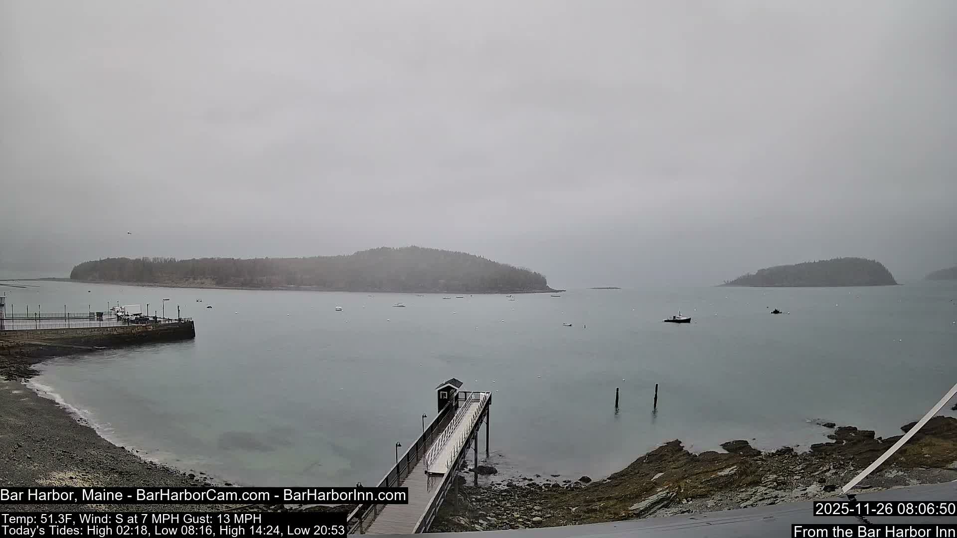 Bar Harbor North View Live Cam - Maine, USA