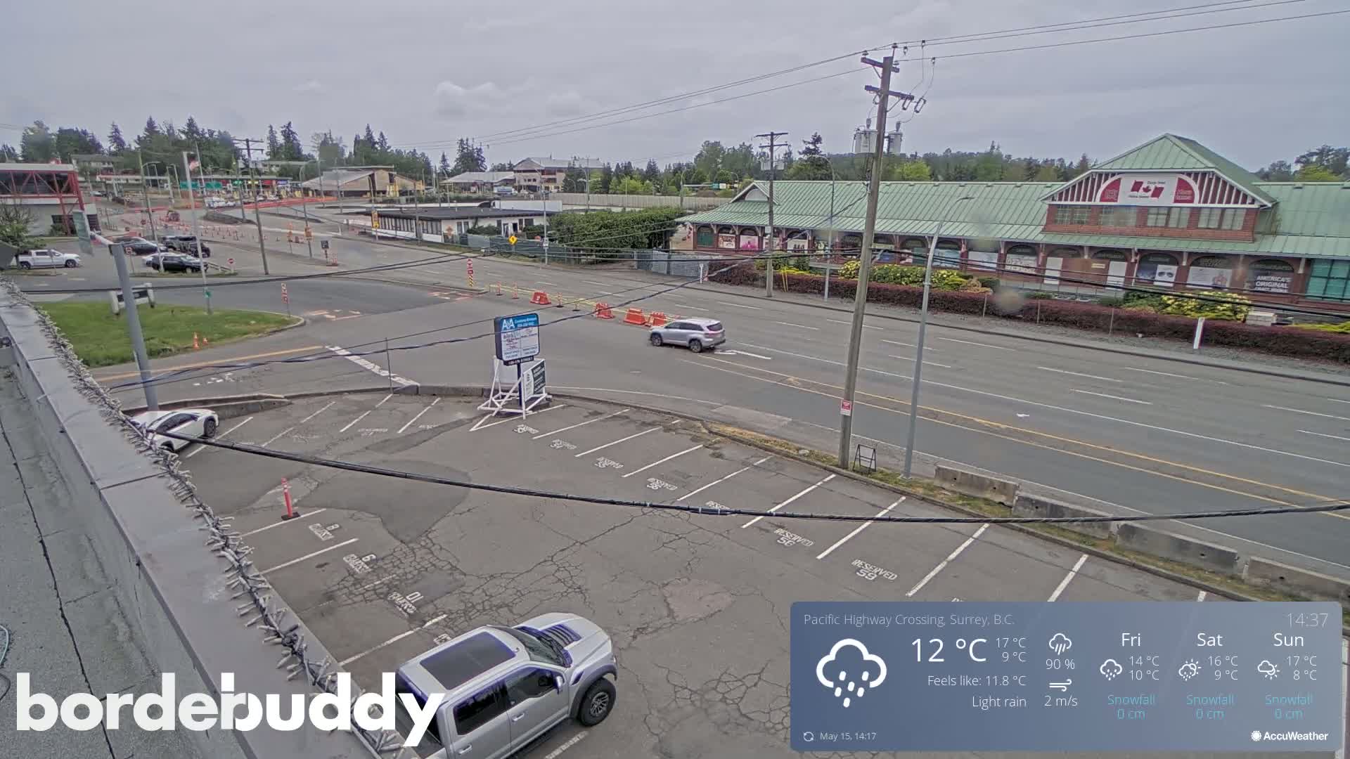 Surrey, Canada-USA  Border Canada Side Pasific Highway Crossing Check Toll Booth Live Cam - Douglas, Surrey, Metro Vancouver, British Columbia, Canada