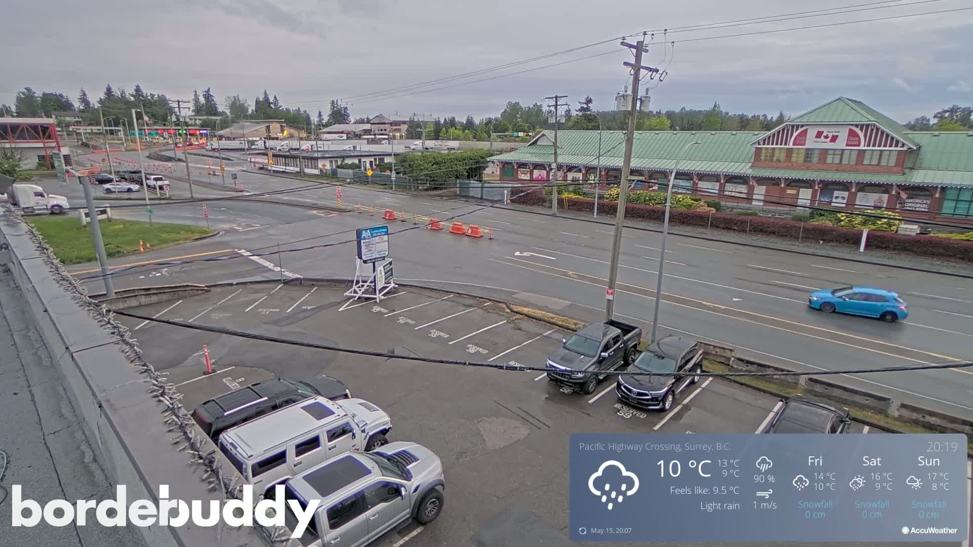 Surrey, Canada-USA  Border Canada Side Pasific Highway Crossing Check Toll Booth Live Cam - Douglas, Surrey, Metro Vancouver, British Columbia, Canada
