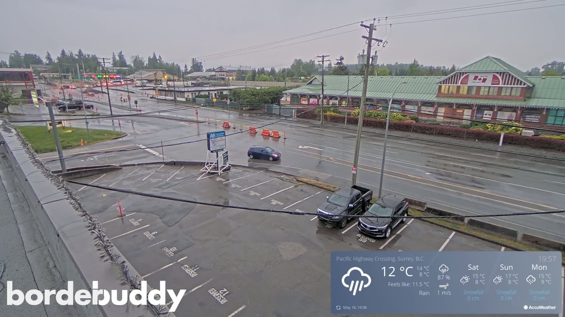 Surrey, Canada-USA  Border Canada Side Pasific Highway Crossing Check Toll Booth Live Cam - Douglas, Surrey, Metro Vancouver, British Columbia, Canada
