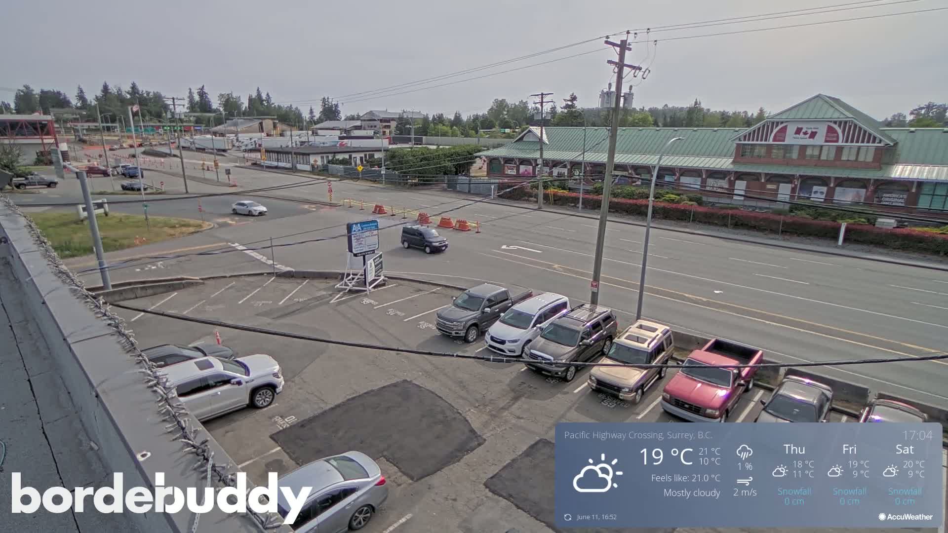 Surrey, Canada-USA  Border Canada Side Pasific Highway Crossing Check Toll Booth Live Cam - Douglas, Surrey, Metro Vancouver, British Columbia, Canada