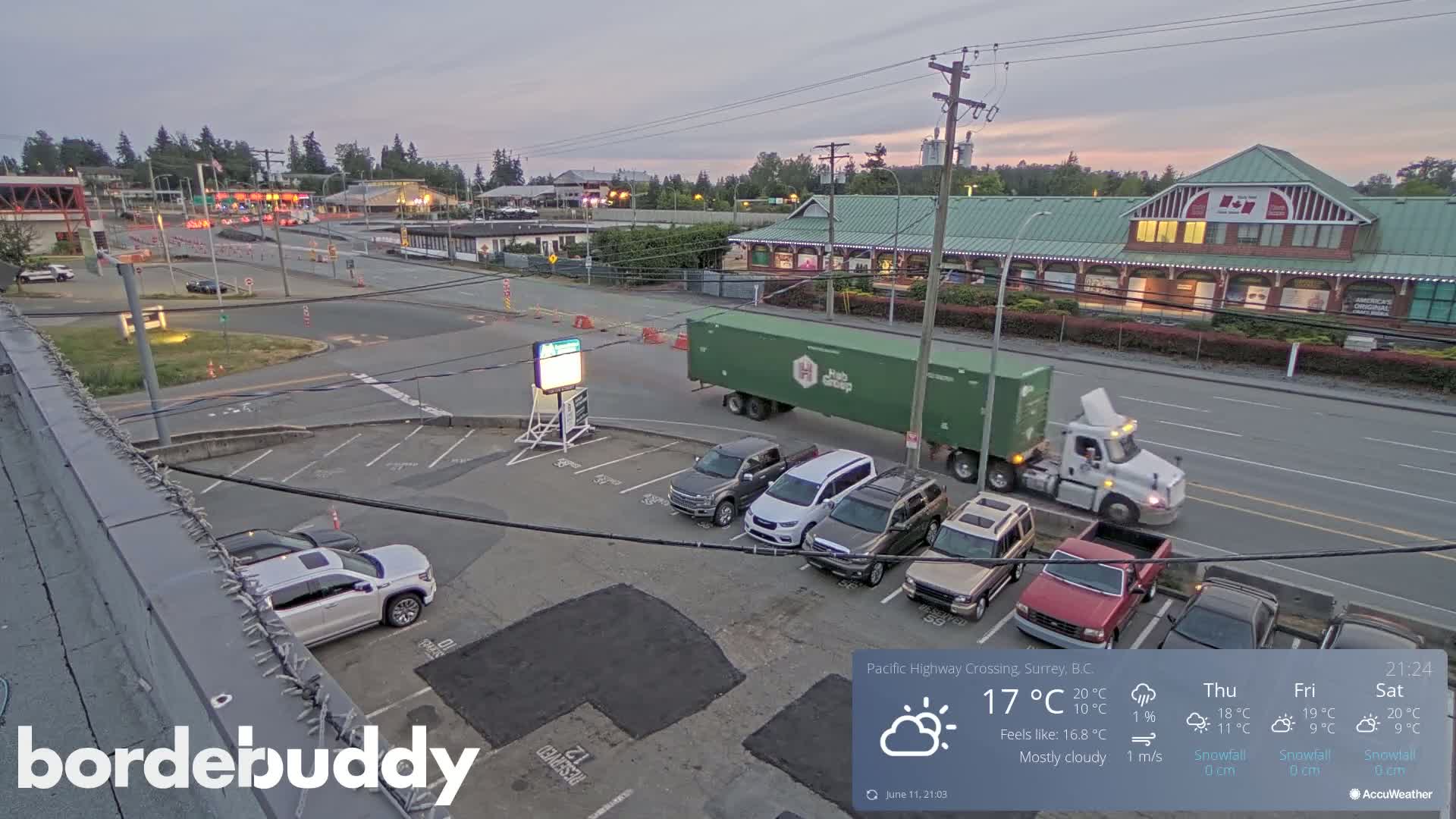 Surrey, Canada-USA  Border Canada Side Pasific Highway Crossing Check Toll Booth Live Cam - Douglas, Surrey, Metro Vancouver, British Columbia, Canada