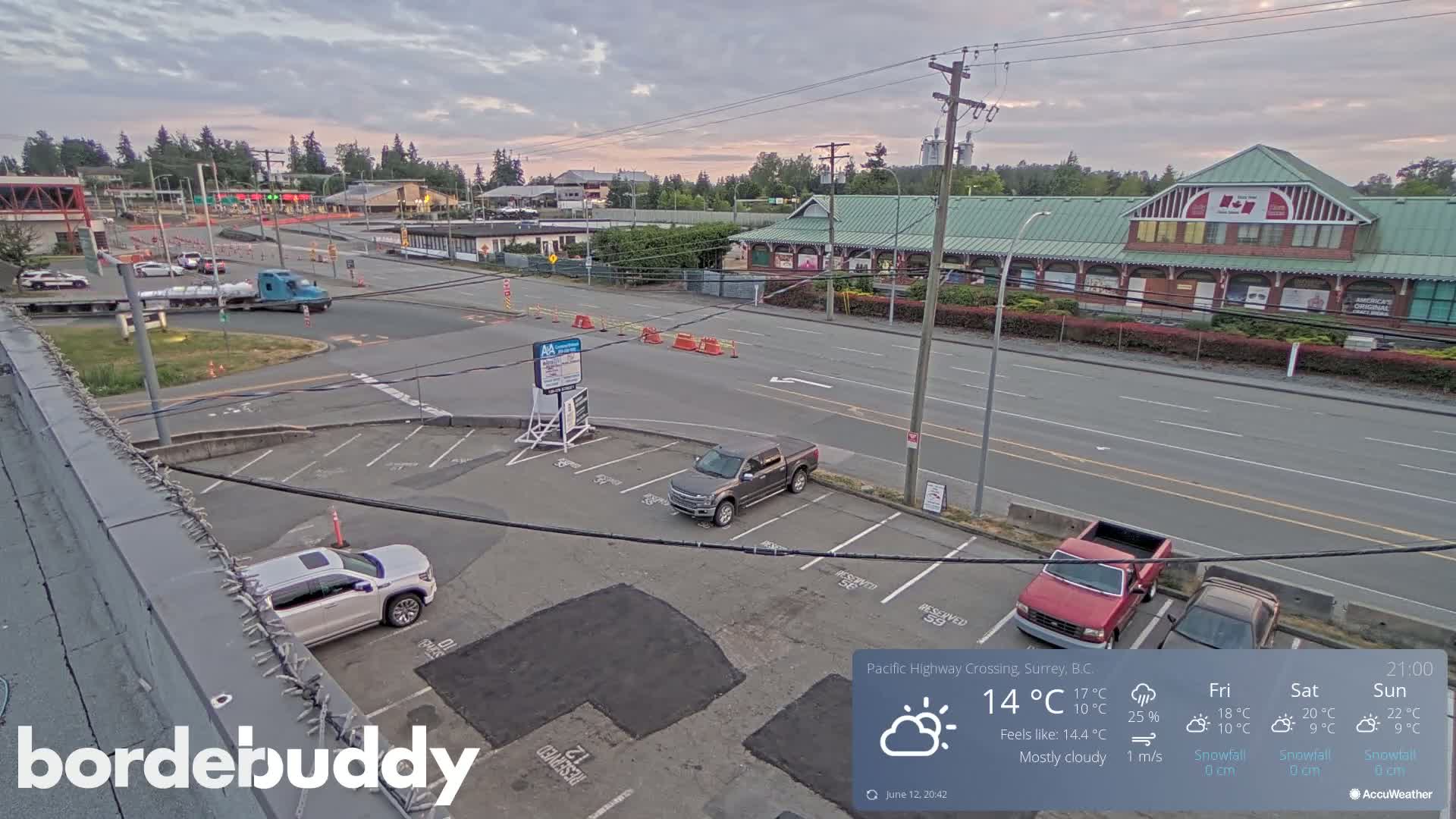 Surrey, Canada-USA  Border Canada Side Pasific Highway Crossing Check Toll Booth Live Cam - Douglas, Surrey, Metro Vancouver, British Columbia, Canada