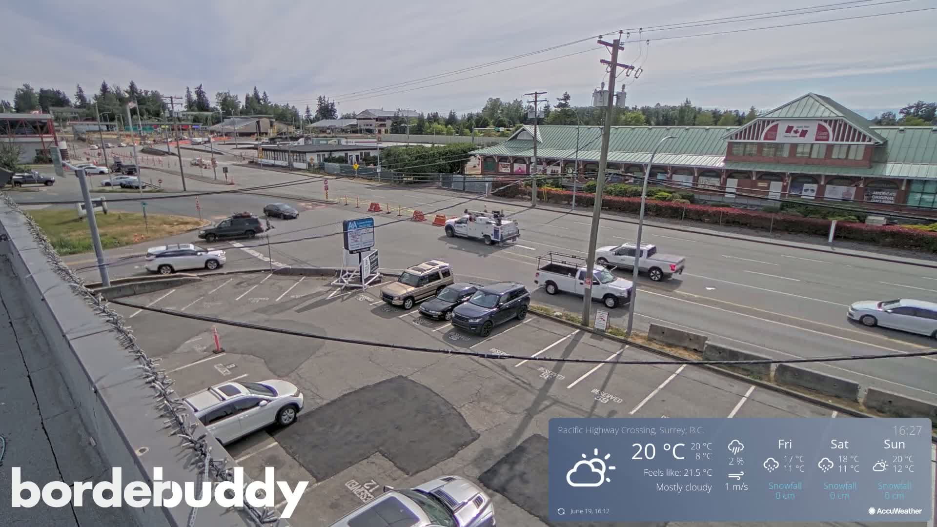 Surrey, Canada-USA  Border Canada Side Pasific Highway Crossing Check Toll Booth Live Cam - Douglas, Surrey, Metro Vancouver, British Columbia, Canada