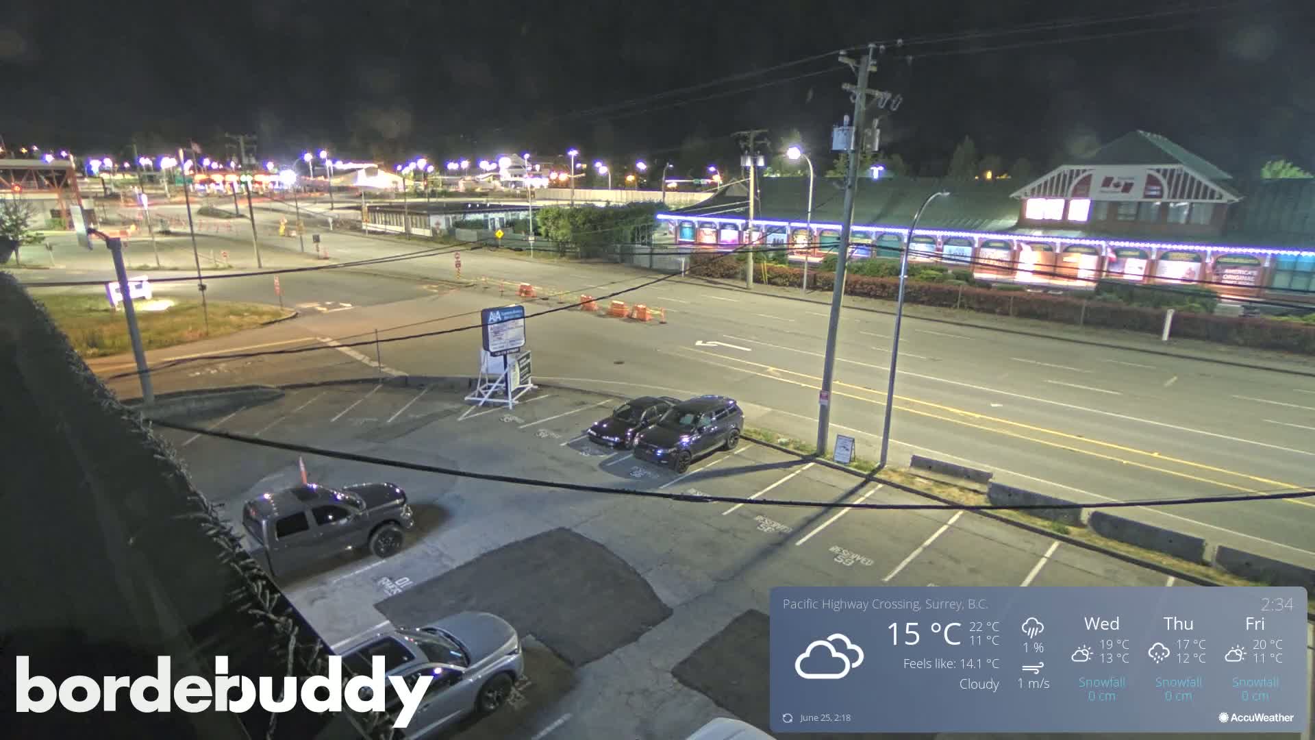 Surrey, Canada-USA  Border Canada Side Pasific Highway Crossing Check Toll Booth Live Cam - Douglas, Surrey, Metro Vancouver, British Columbia, Canada