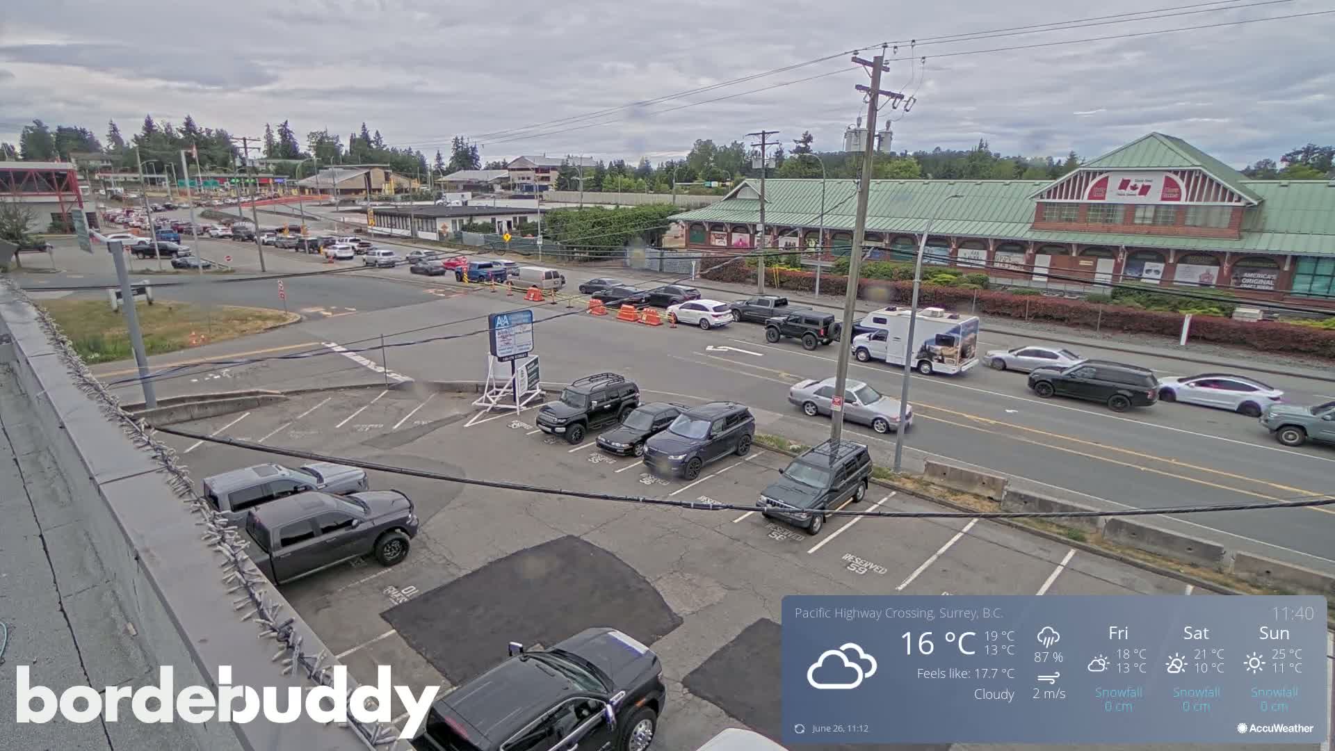 Surrey, Canada-USA  Border Canada Side Pasific Highway Crossing Check Toll Booth Live Cam - Douglas, Surrey, Metro Vancouver, British Columbia, Canada