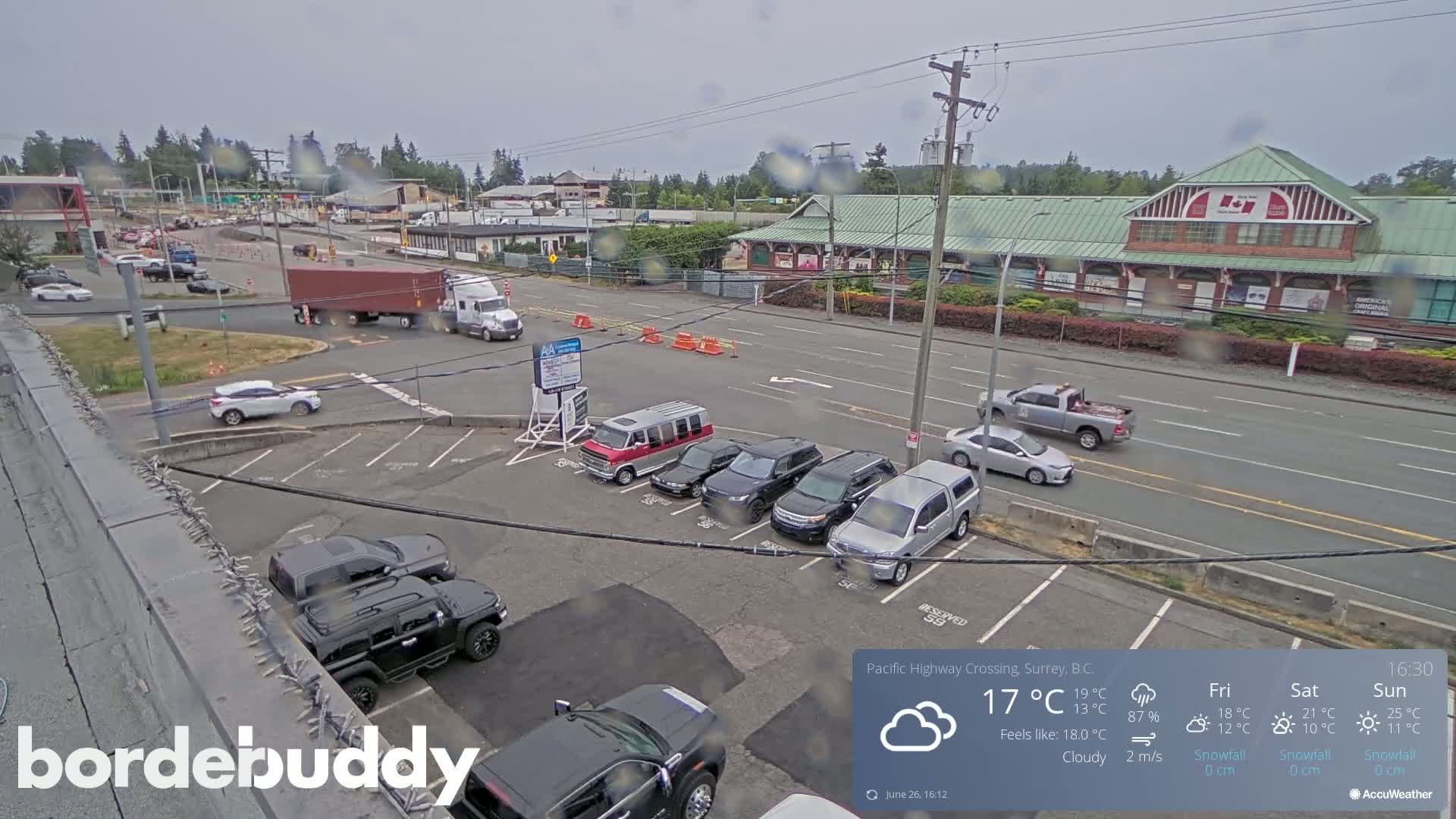 Surrey, Canada-USA  Border Canada Side Pasific Highway Crossing Check Toll Booth Live Cam - Douglas, Surrey, Metro Vancouver, British Columbia, Canada