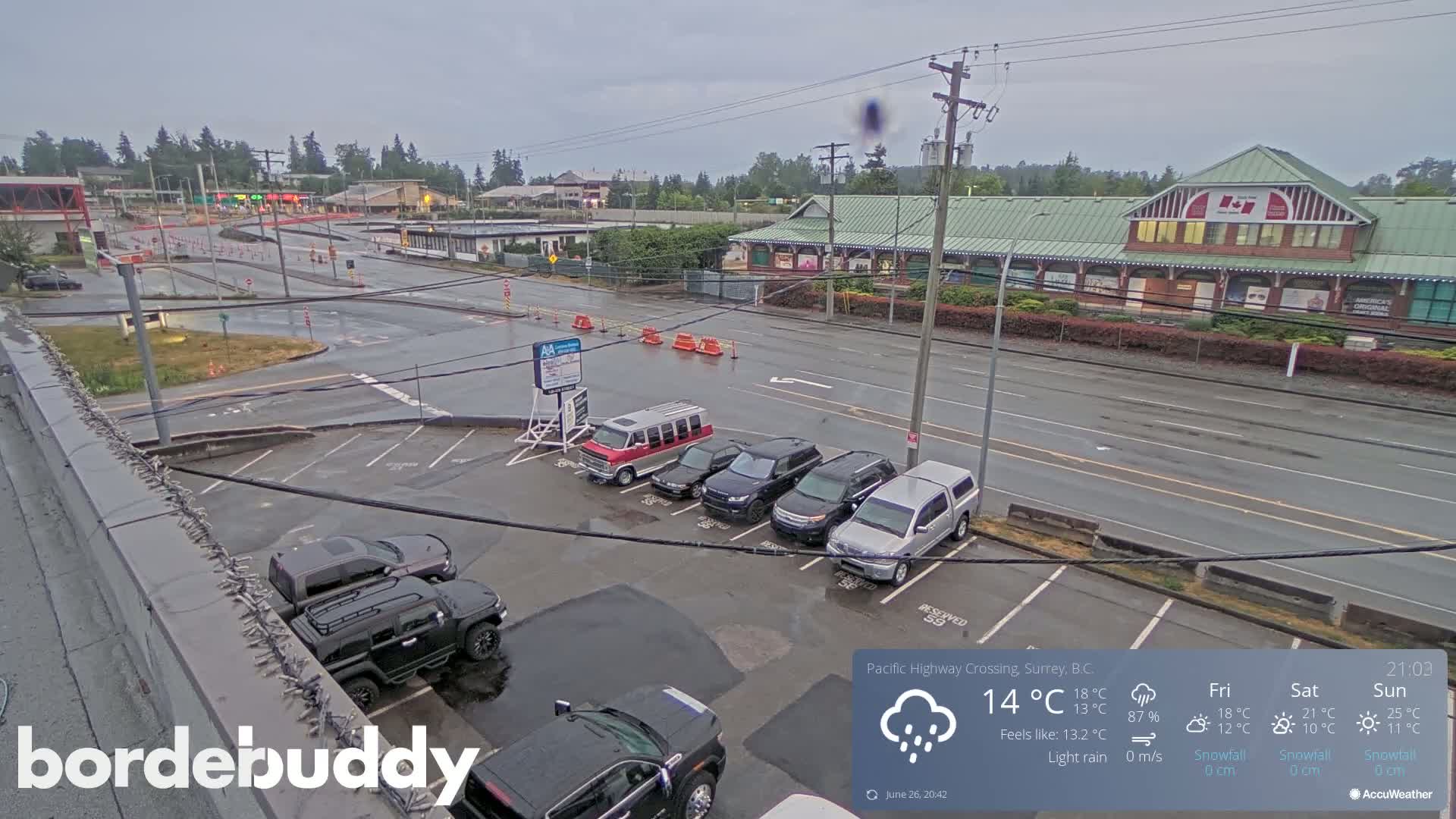 Surrey, Canada-USA  Border Canada Side Pasific Highway Crossing Check Toll Booth Live Cam - Douglas, Surrey, Metro Vancouver, British Columbia, Canada