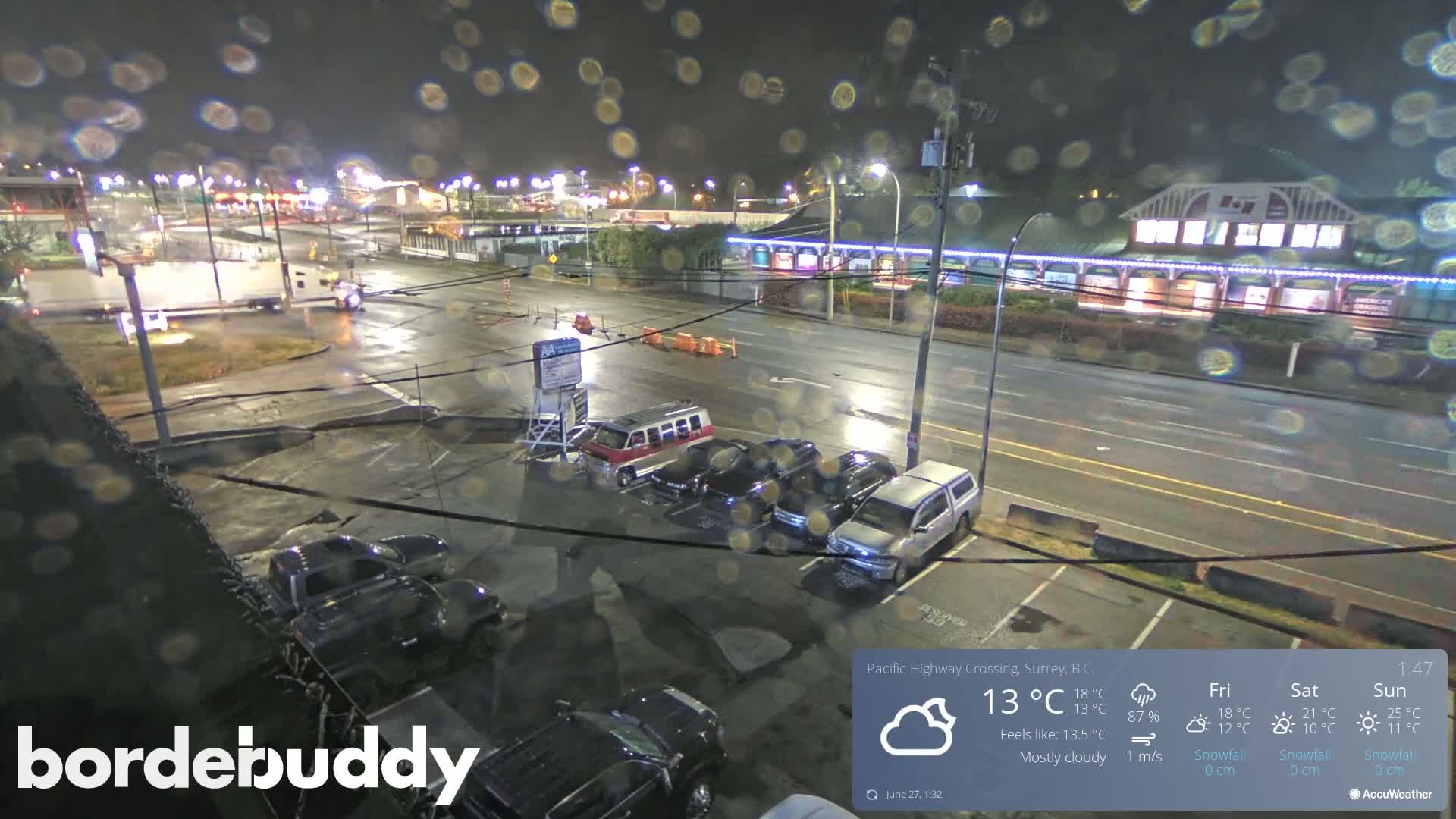 Surrey, Canada-USA  Border Canada Side Pasific Highway Crossing Check Toll Booth Live Cam - Douglas, Surrey, Metro Vancouver, British Columbia, Canada