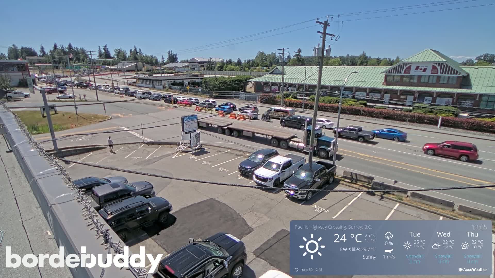 Surrey, Canada-USA  Border Canada Side Pasific Highway Crossing Check Toll Booth Live Cam - Douglas, Surrey, Metro Vancouver, British Columbia, Canada