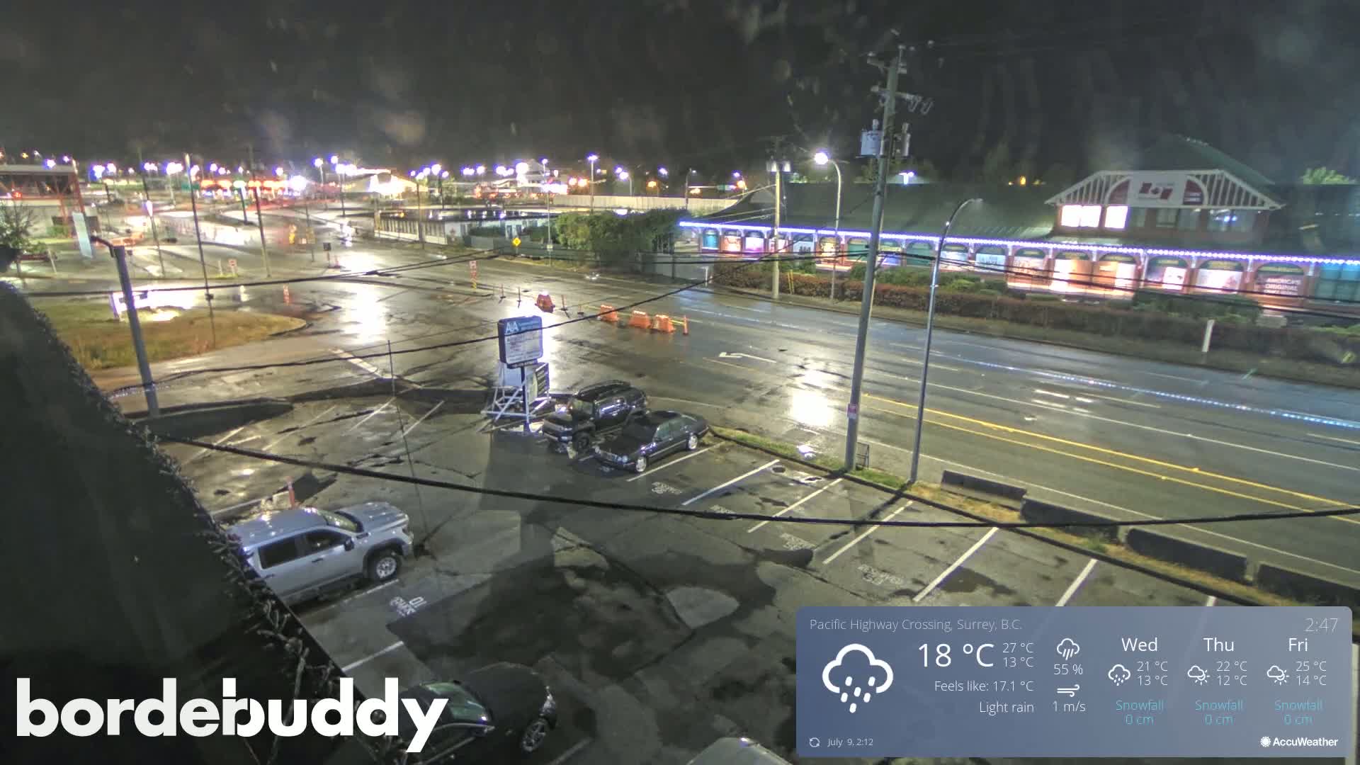 Surrey, Canada-USA  Border Canada Side Pasific Highway Crossing Check Toll Booth Live Cam - Douglas, Surrey, Metro Vancouver, British Columbia, Canada