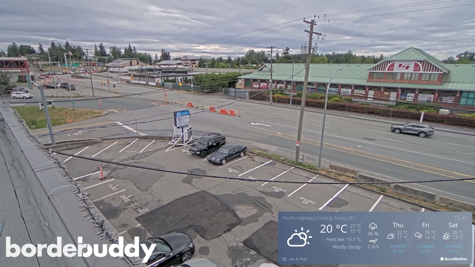 Surrey, Canada-USA  Border Canada Side Pasific Highway Crossing Check Toll Booth Live Cam - Douglas, Surrey, Metro Vancouver, British Columbia, Canada