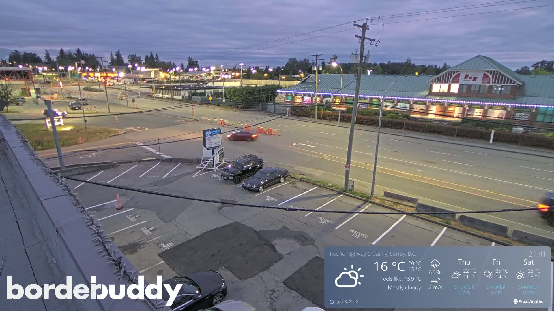Surrey, Canada-USA  Border Canada Side Pasific Highway Crossing Check Toll Booth Live Cam - Douglas, Surrey, Metro Vancouver, British Columbia, Canada