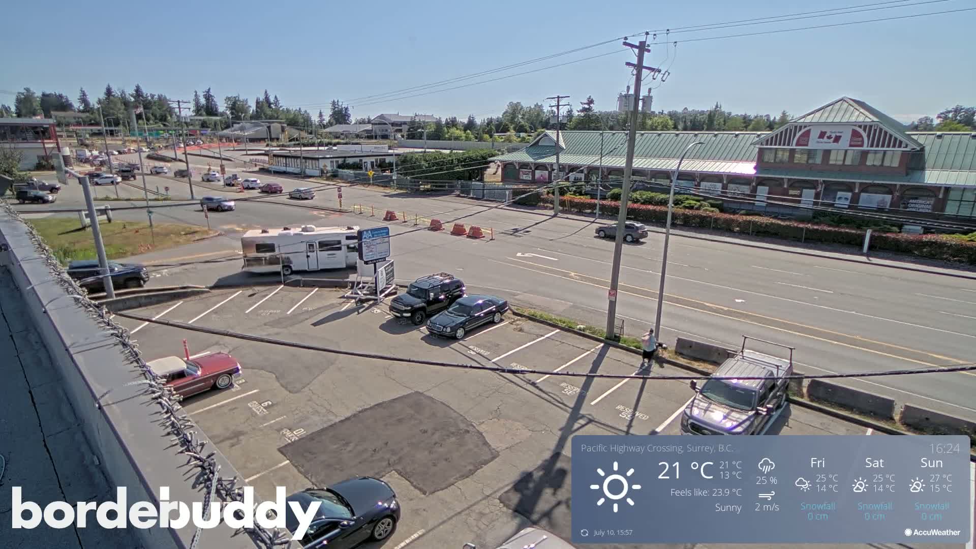 Surrey, Canada-USA  Border Canada Side Pasific Highway Crossing Check Toll Booth Live Cam - Douglas, Surrey, Metro Vancouver, British Columbia, Canada