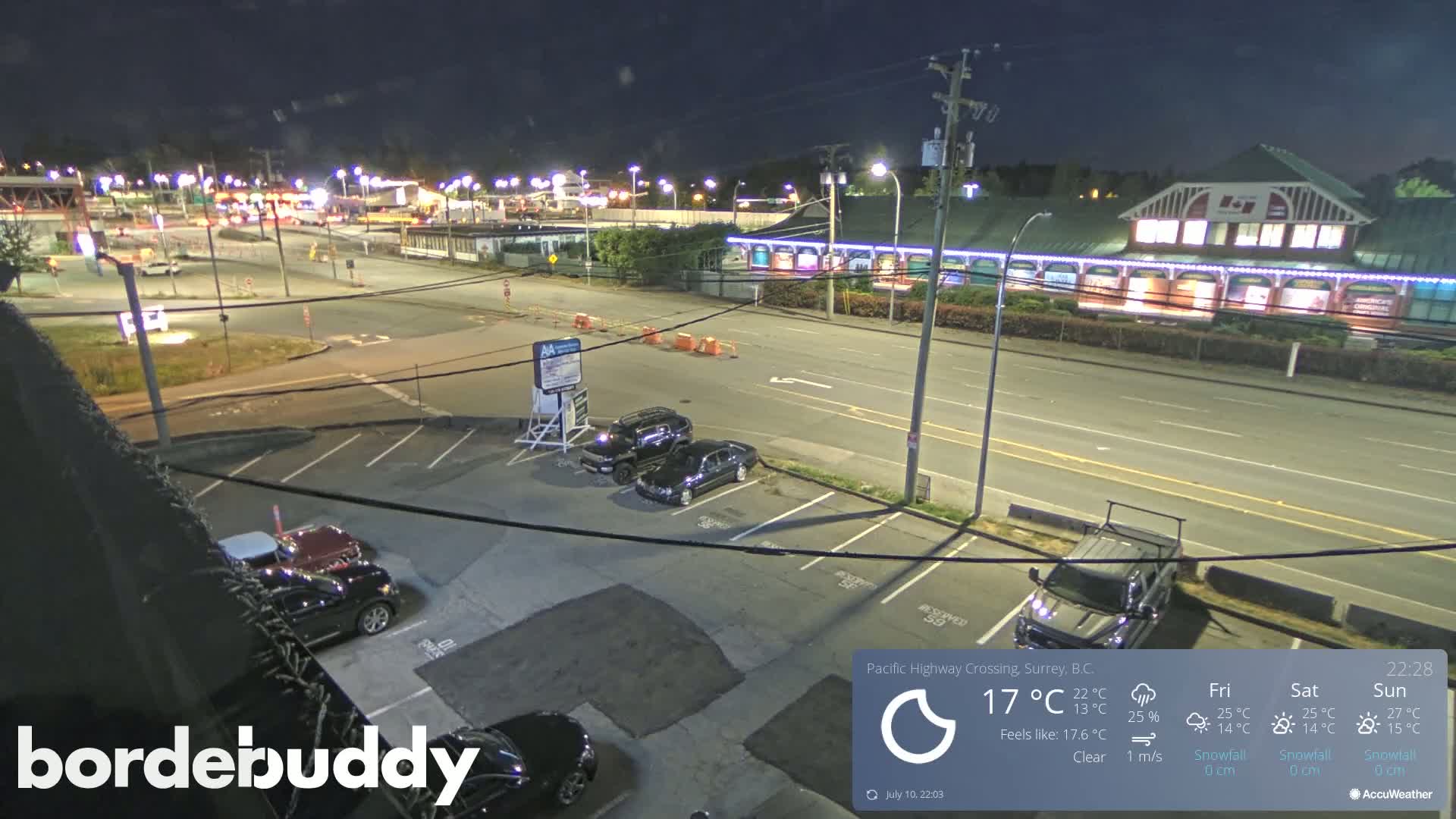Surrey, Canada-USA  Border Canada Side Pasific Highway Crossing Check Toll Booth Live Cam - Douglas, Surrey, Metro Vancouver, British Columbia, Canada