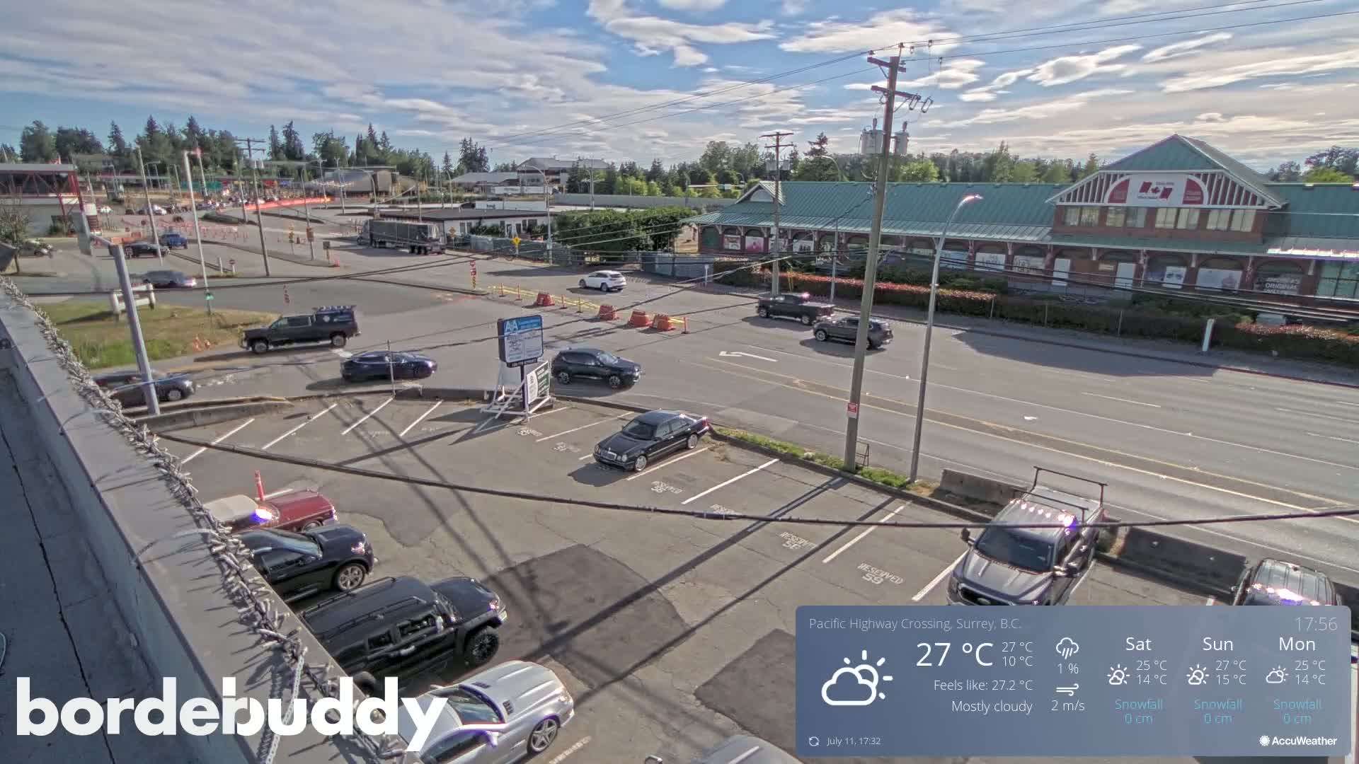 Surrey, Canada-USA  Border Canada Side Pasific Highway Crossing Check Toll Booth Live Cam - Douglas, Surrey, Metro Vancouver, British Columbia, Canada