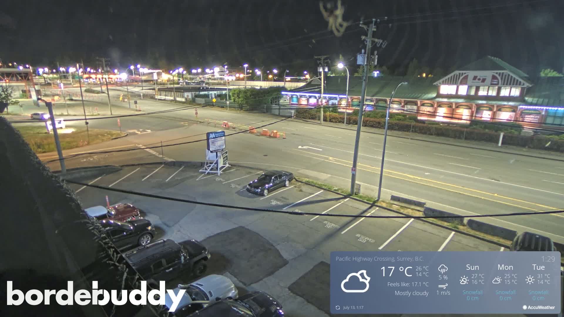 Surrey, Canada-USA  Border Canada Side Pasific Highway Crossing Check Toll Booth Live Cam - Douglas, Surrey, Metro Vancouver, British Columbia, Canada