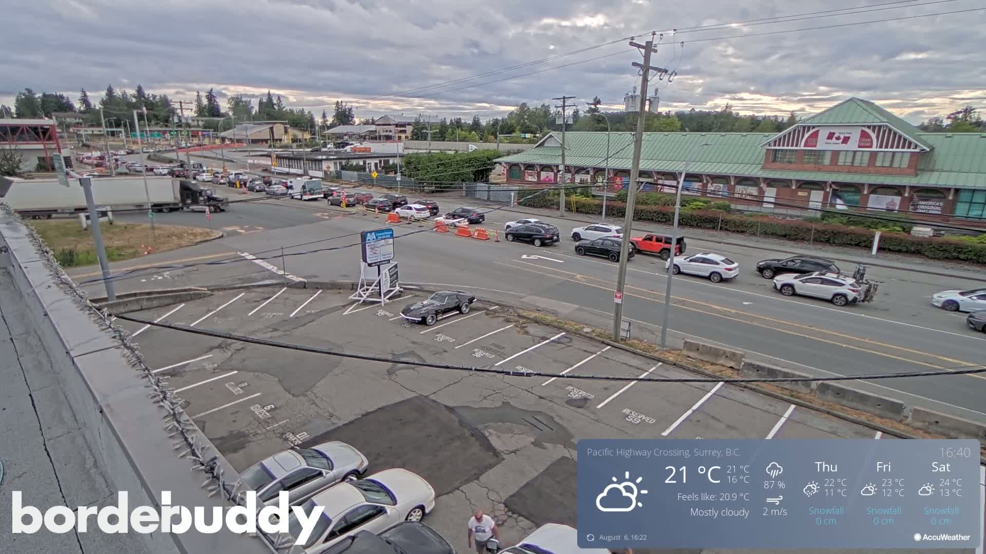 Surrey, Canada-USA  Border Canada Side Pasific Highway Crossing Check Toll Booth Live Cam - Douglas, Surrey, Metro Vancouver, British Columbia, Canada