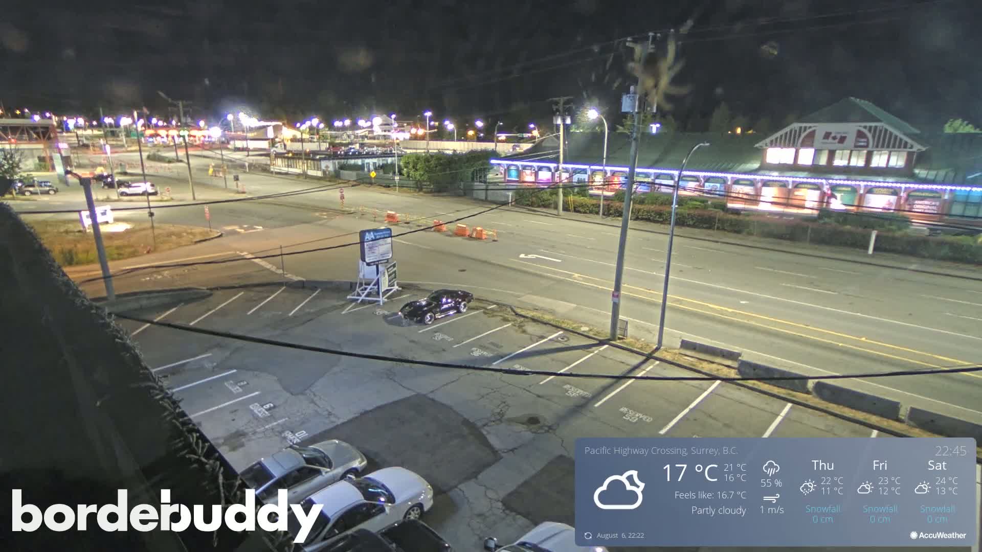 Surrey, Canada-USA  Border Canada Side Pasific Highway Crossing Check Toll Booth Live Cam - Douglas, Surrey, Metro Vancouver, British Columbia, Canada