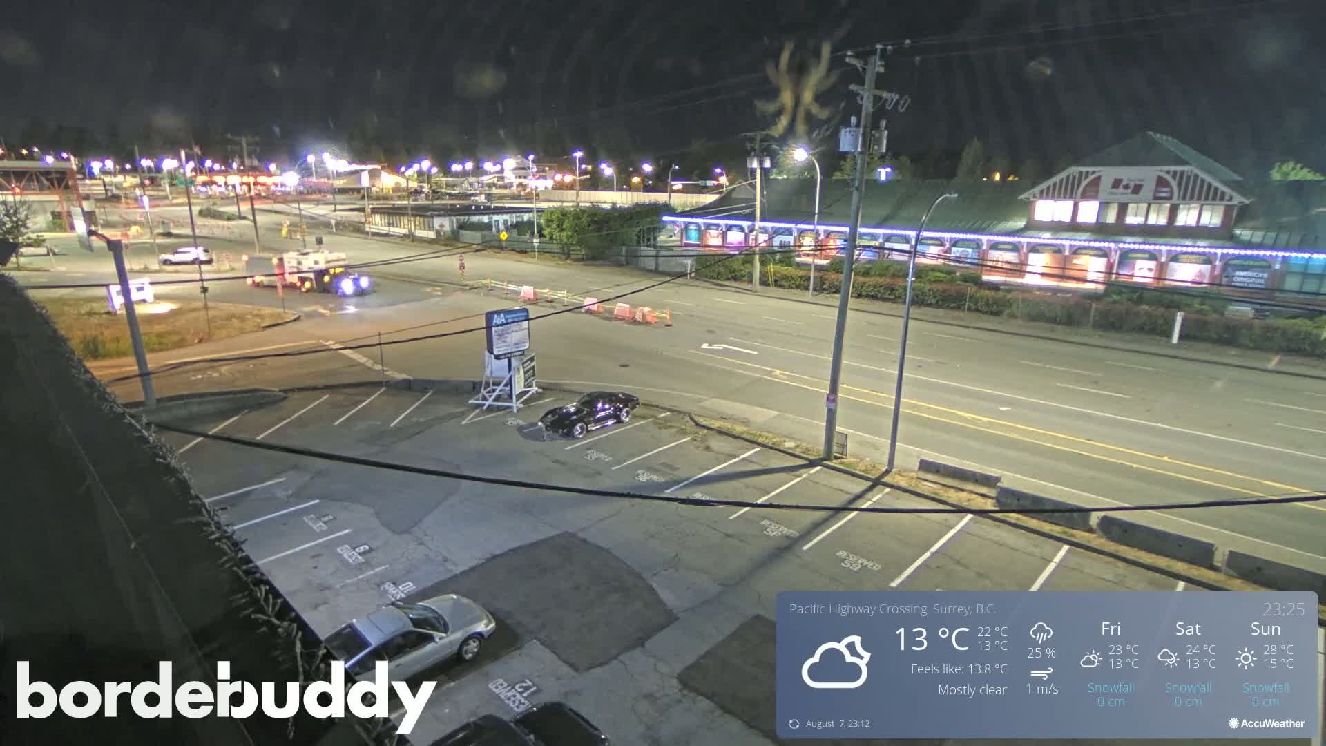 Surrey, Canada-USA  Border Canada Side Pasific Highway Crossing Check Toll Booth Live Cam - Douglas, Surrey, Metro Vancouver, British Columbia, Canada