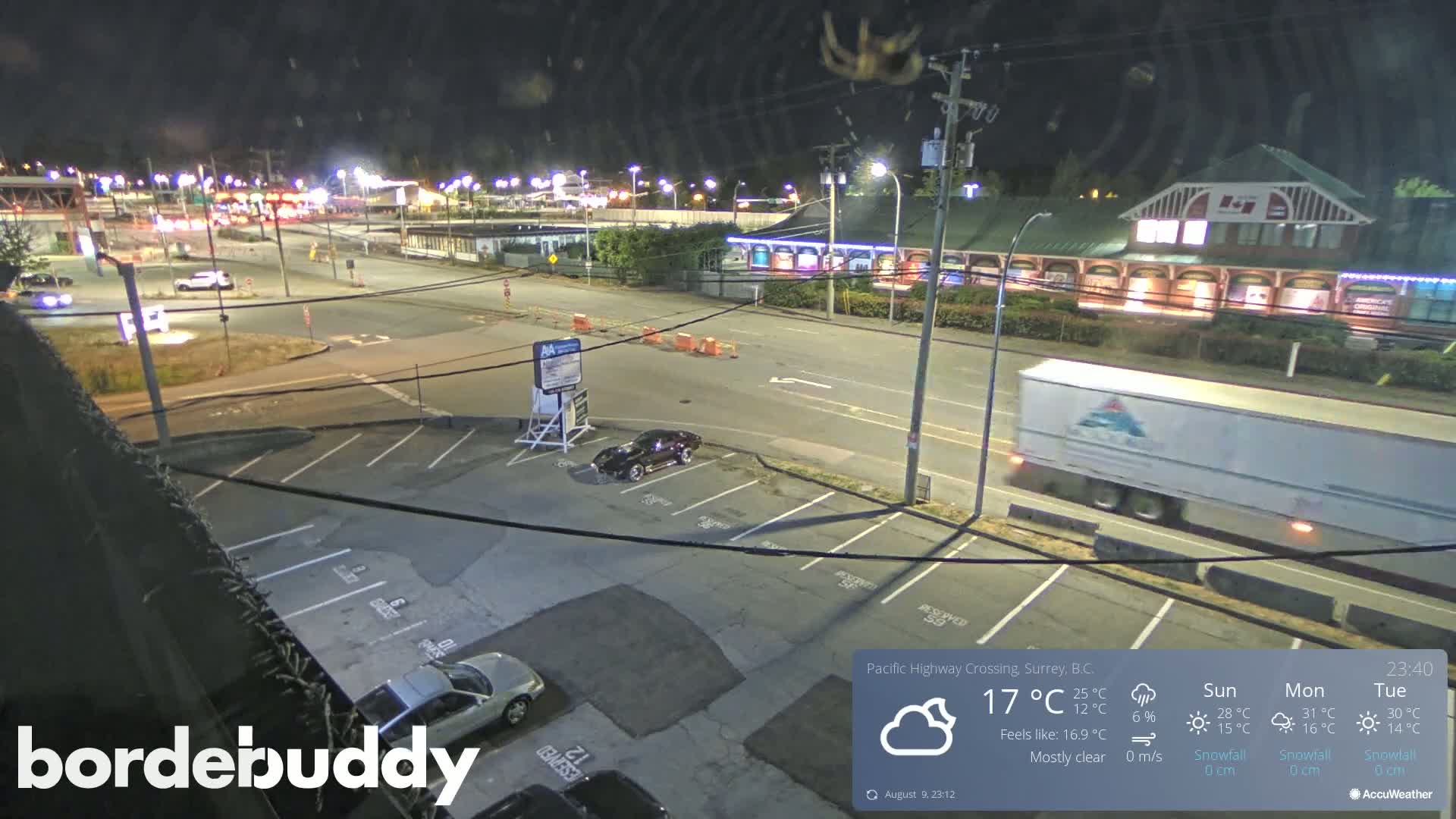 Surrey, Canada-USA  Border Canada Side Pasific Highway Crossing Check Toll Booth Live Cam - Douglas, Surrey, Metro Vancouver, British Columbia, Canada