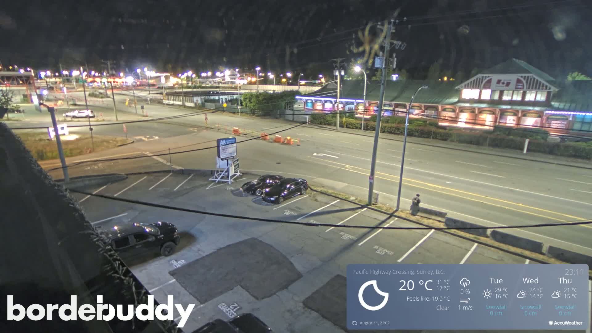 Surrey, Canada-USA  Border Canada Side Pasific Highway Crossing Check Toll Booth Live Cam - Douglas, Surrey, Metro Vancouver, British Columbia, Canada