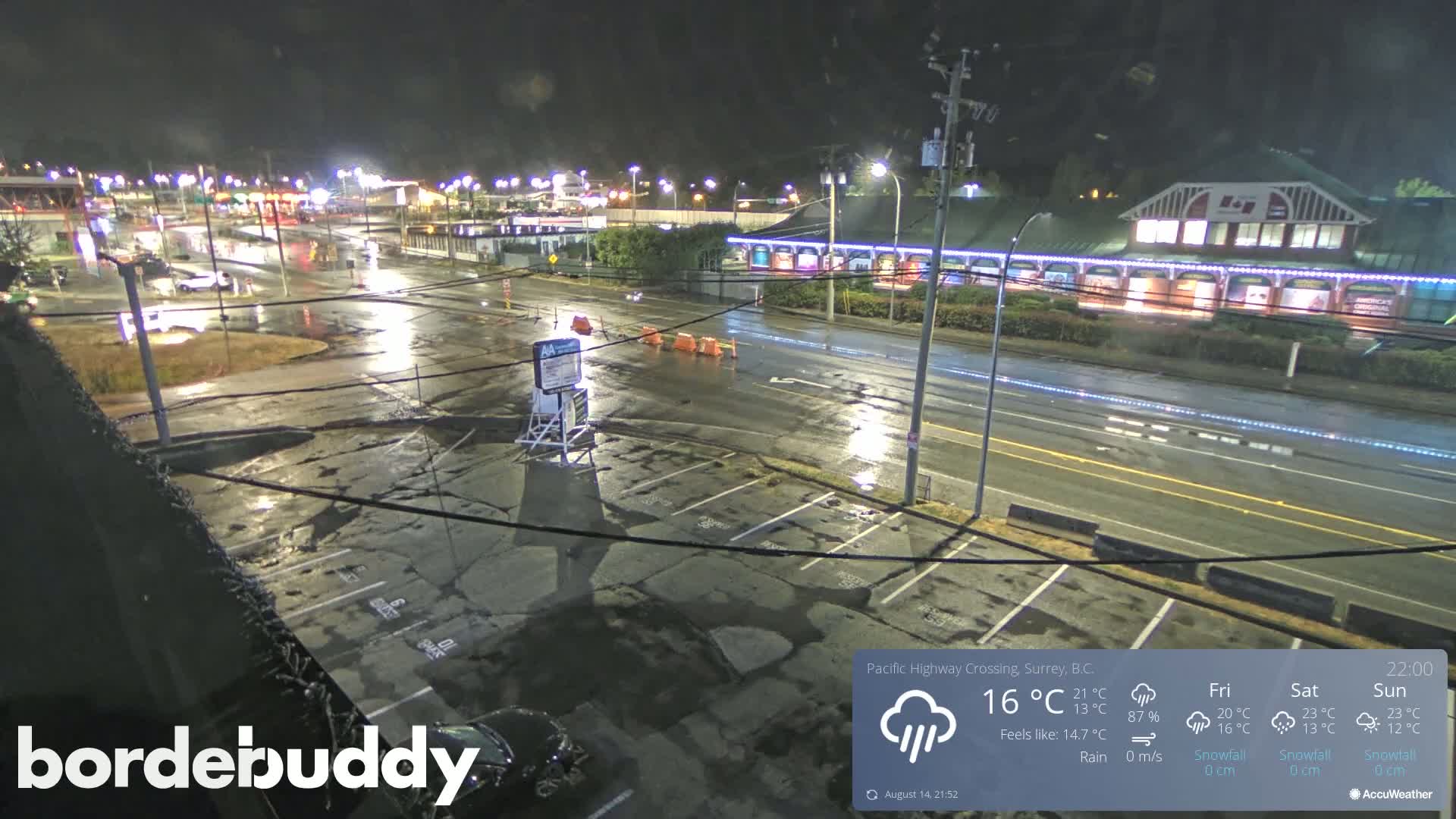 Surrey, Canada-USA  Border Canada Side Pasific Highway Crossing Check Toll Booth Live Cam - Douglas, Surrey, Metro Vancouver, British Columbia, Canada