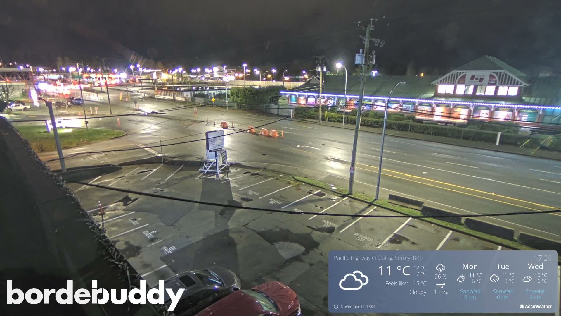Surrey, Canada-USA  Border Canada Side Pasific Highway Crossing Check Toll Booth Live Cam - Douglas, Surrey, Metro Vancouver, British Columbia, Canada