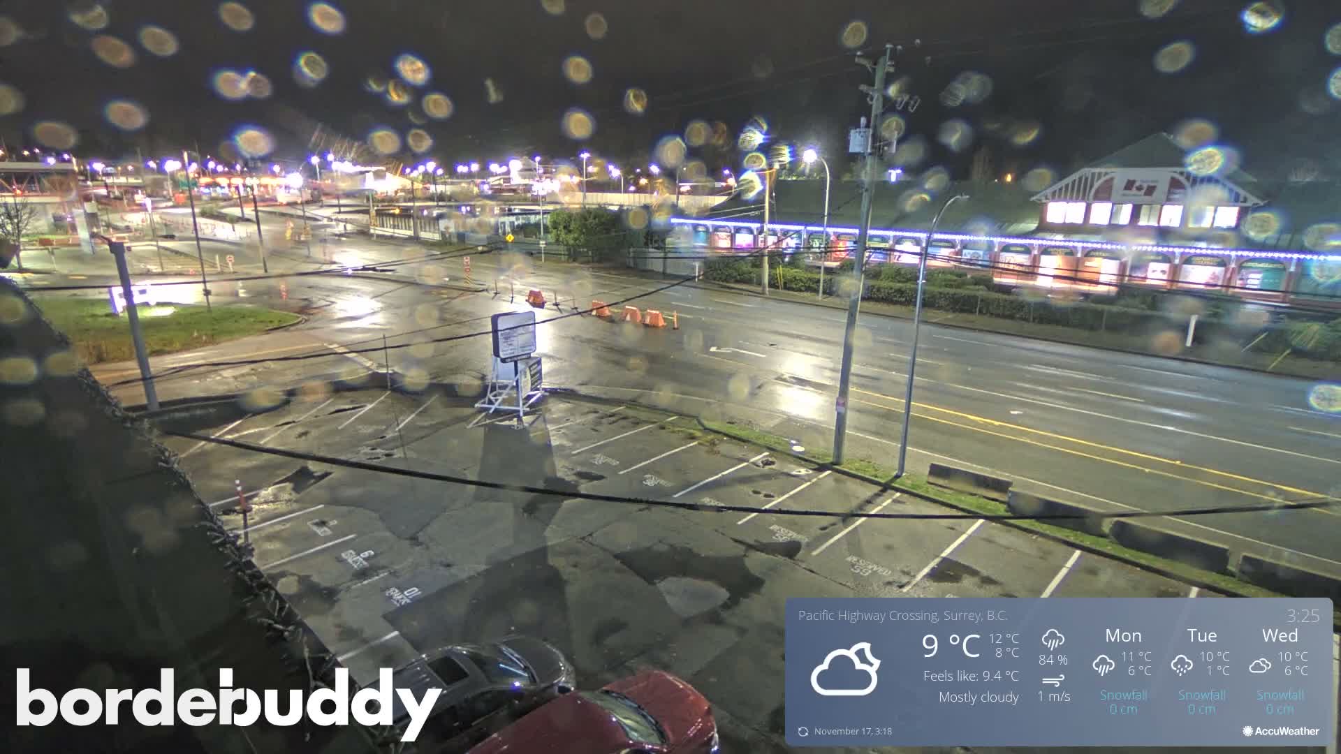 Surrey, Canada-USA  Border Canada Side Pasific Highway Crossing Check Toll Booth Live Cam - Douglas, Surrey, Metro Vancouver, British Columbia, Canada