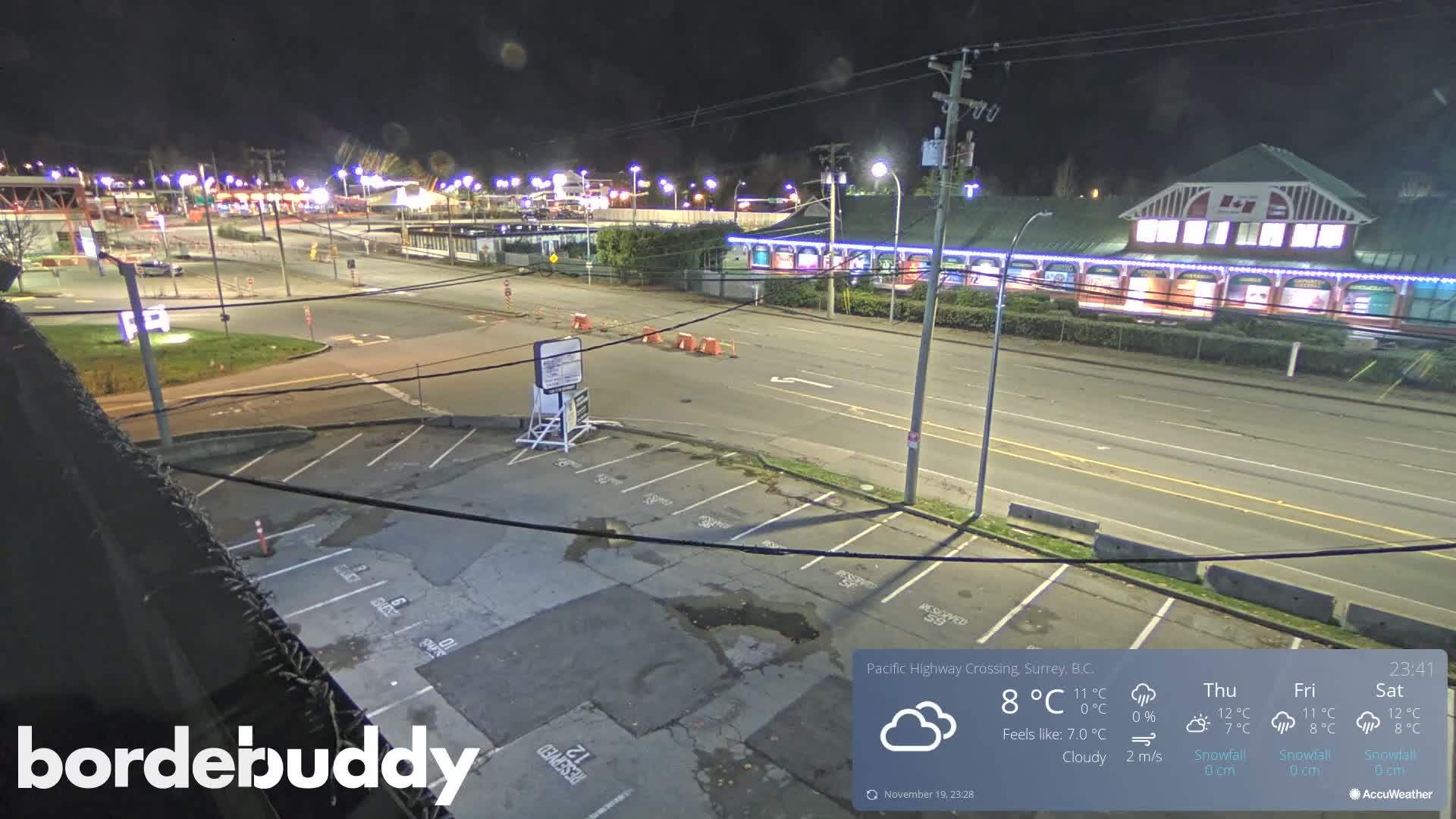 Surrey, Canada-USA  Border Canada Side Pasific Highway Crossing Check Toll Booth Live Cam - Douglas, Surrey, Metro Vancouver, British Columbia, Canada