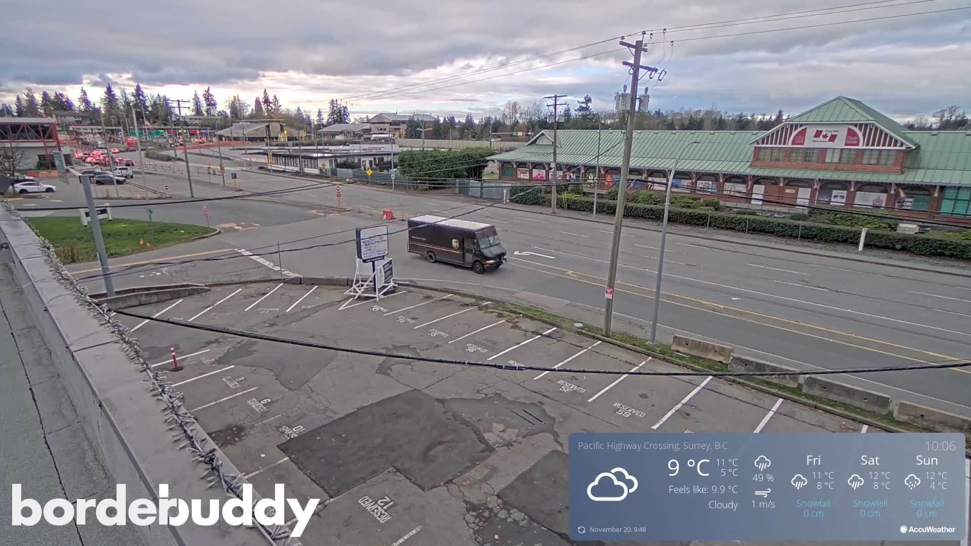 Surrey, Canada-USA  Border Canada Side Pasific Highway Crossing Check Toll Booth Live Cam - Douglas, Surrey, Metro Vancouver, British Columbia, Canada