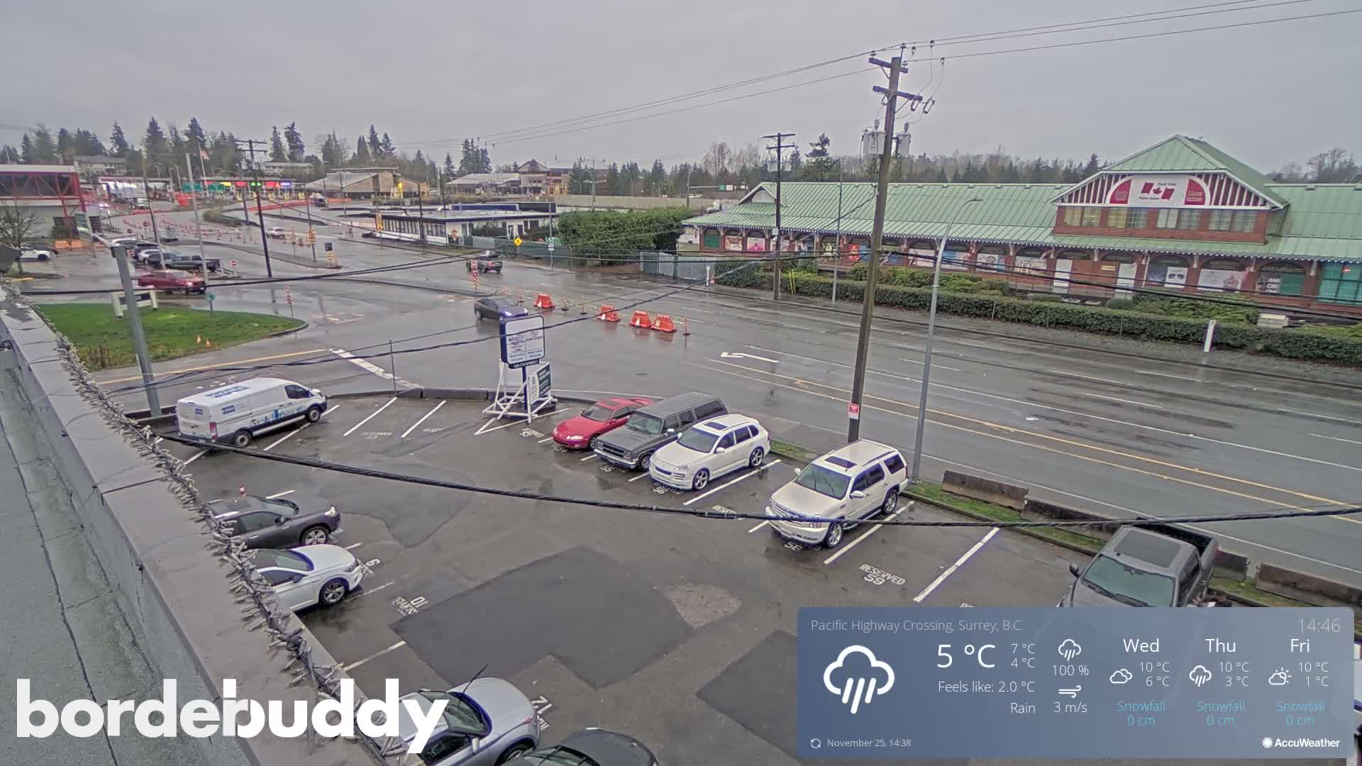 Surrey, Canada-USA  Border Canada Side Pasific Highway Crossing Check Toll Booth Live Cam - Douglas, Surrey, Metro Vancouver, British Columbia, Canada